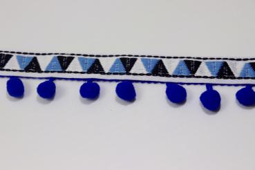 Pompon Borte - Inca - königsblau